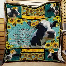 Cows And Sunflowers Quilt Blanket ABC07113932 and Home Decor
