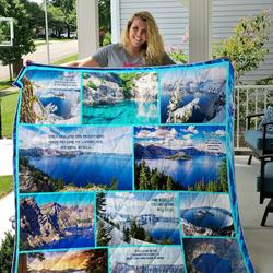 Crater Lake Quilt Blanket and Home Decor