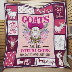 Crazy Goat Lady Quilt Blanket Great Customized Blanket Gifts For Birthday Christmas Thanksgiving and Home Decor