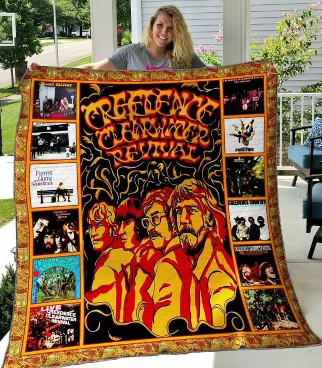 Creedence Clearwater Revival Quilt Blanket Hvt280503 Quilt and Home Decor