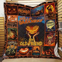 Creepy Pumpkin Halloween Quilt Blanket ABC07114109 and Home Decor