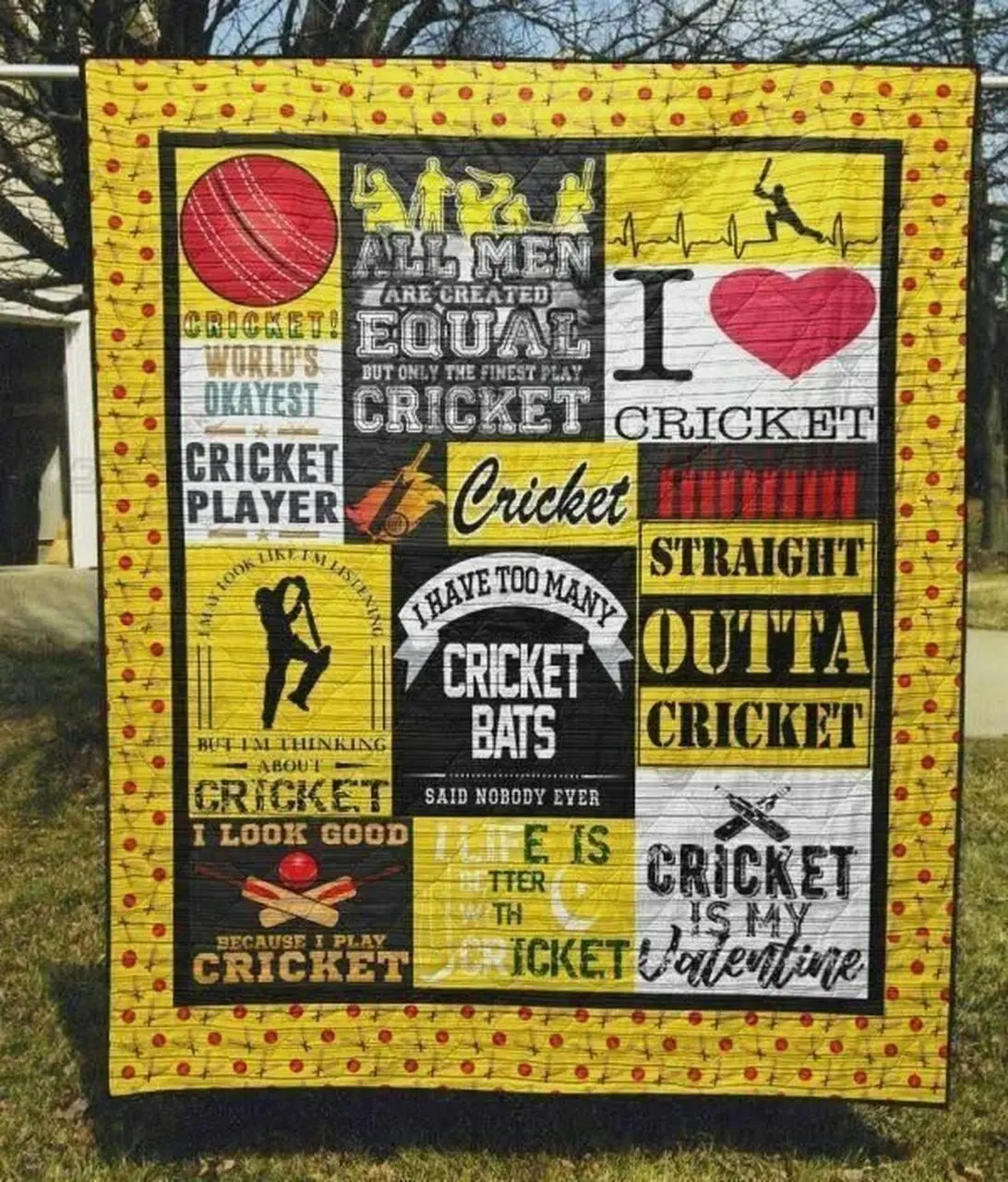 Cricket Is My Valentine Quilt Blanket Great Customized Blanket Gifts For Birthday Christmas Thanksgiving and Home Decor