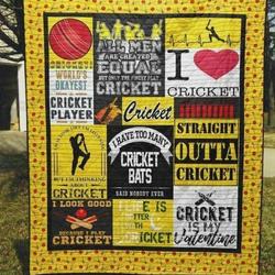Cricket Is My Valentine Quilt Blanket Great Customized Blanket Gifts For Birthday Christmas Thanksgiving and Home Decor