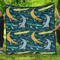 Crocodile Cartoon Cl12100199Mdq Quilt Blanket and Home Decor