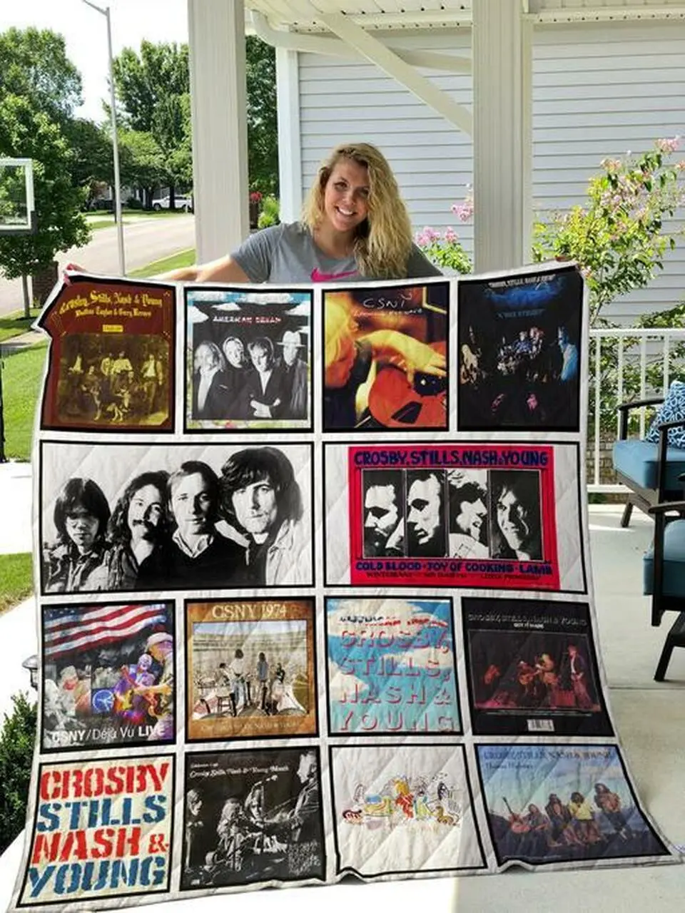 Crosby Stills Nash And Young Quilt Blanket Quilt and Home Decor