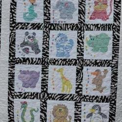 Cross Stitche Zoo Animal Cla1710118Q Quilt Blanket and Home Decor