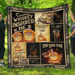 Crown Royal Whiskey Inspired Me Funny Gift Idea Quilt and Home Decor