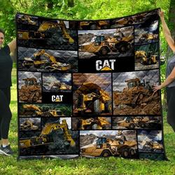 Ctpt B310734 Caterpillar Truck Quilt Blanket  Quilt and Home Decor