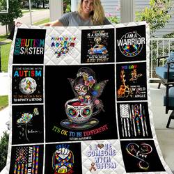 Cup Girl Autism Blanket Quilt  Quilt and Home Decor