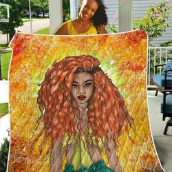 Curly Naptural Hair Art TH2309175CL Quilt Blanket and Home Decor