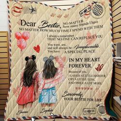 Custom Best Friends Quilt For Your Bff On Christmas Time and Home Decor