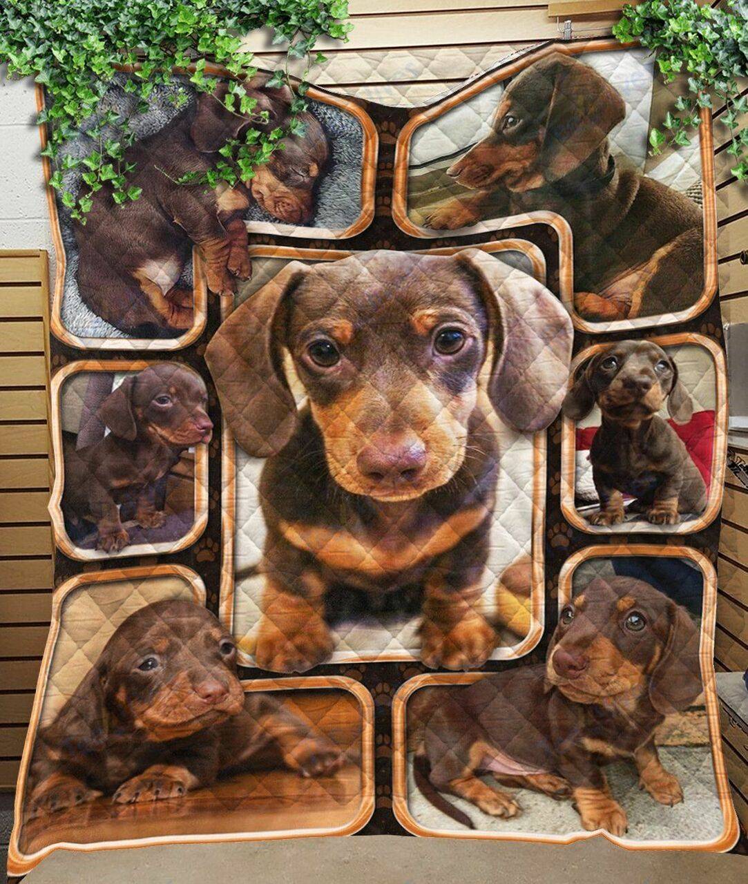 Custom Blanket 3D Dachshund Dogs Chocolate Blanket - Quilt Blanket and Home Decor