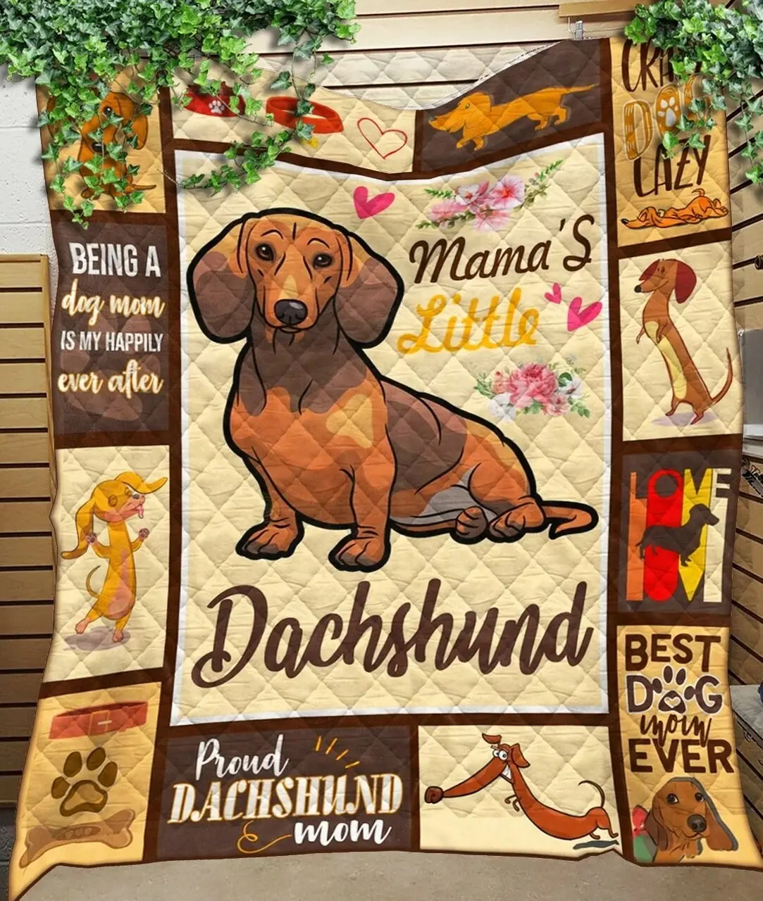 Custom Blanket Mama Dachshund Blanket - Quilt Blanket and Home Decor