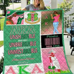 Custom Blankets Alpha Kappa Alpha Quilt Blanket - Quilt Blanket and Home Decor