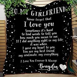 Custom Name Blankets Personalized To My Girlfriend Blanket - Gift For Girlfriend - Quilt Blanket and Home Decor