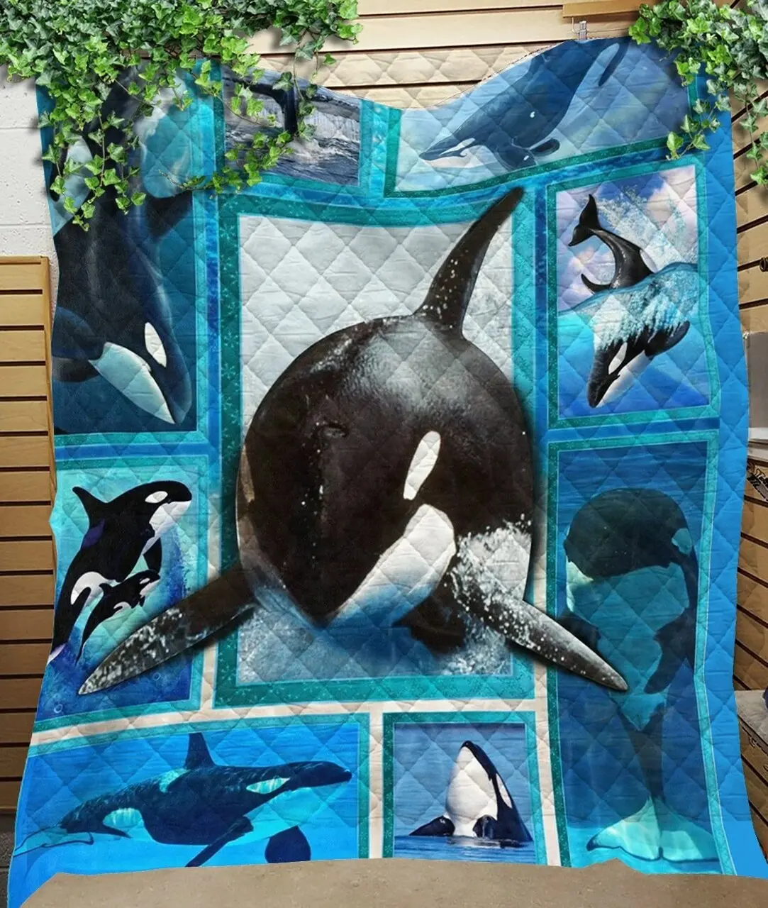 Custom Quilt Blanket Whale Orca Blanket - Quilt Blanket and Home Decor