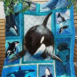 Custom Quilt Blanket Whale Orca Blanket - Quilt Blanket and Home Decor