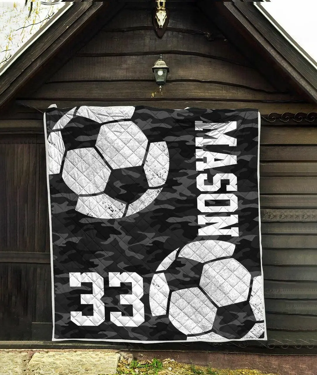 Custom Soccer Personalized Name & Number Jfj Quilt Tex and Home Decor