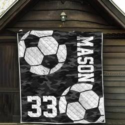 Custom Soccer Personalized Name & Number Jfj Quilt Tex and Home Decor