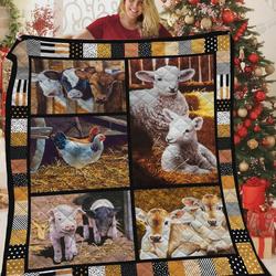 Cute Animals Farm Quilt Blanket Great Customized Blanket Gifts For Birthday Christmas Thanksgiving and Home Decor