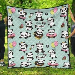 Cute Baby Panda Pattern DHCDHC DT1910 Quilt Blanket and Home Decor