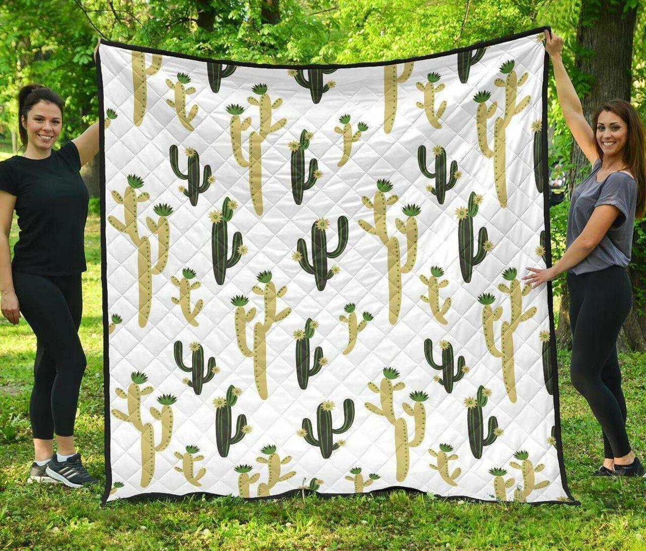 Cute Cactus Pattern DHCDHC DT1910 Quilt Blanket and Home Decor