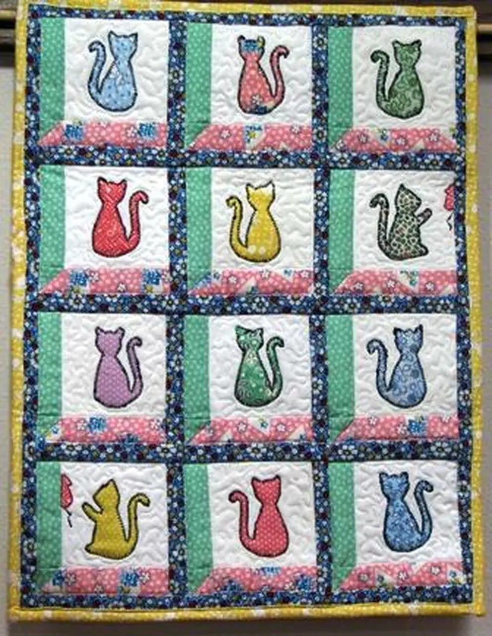 Cute Cat Quilt Blanket Ht10 Quilt and Home Decor