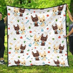 Cute Chihuahua Dog Pattern DHCDHC DT1910 Quilt Blanket and Home Decor