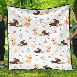 Cute Chihuahua Puppie Pattern DHCDHC DT1910 Quilt Blanket and Home Decor