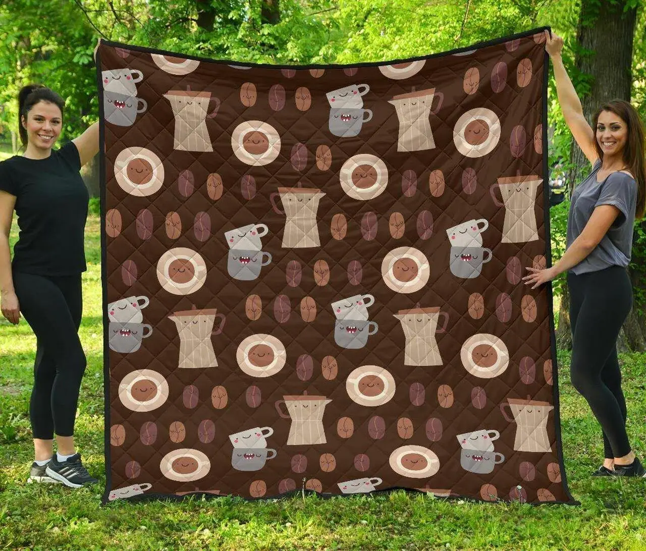 Cute Coffee Cl12100206Mdq Quilt Blanket and Home Decor