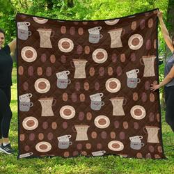 Cute Coffee Cl12100206Mdq Quilt Blanket and Home Decor