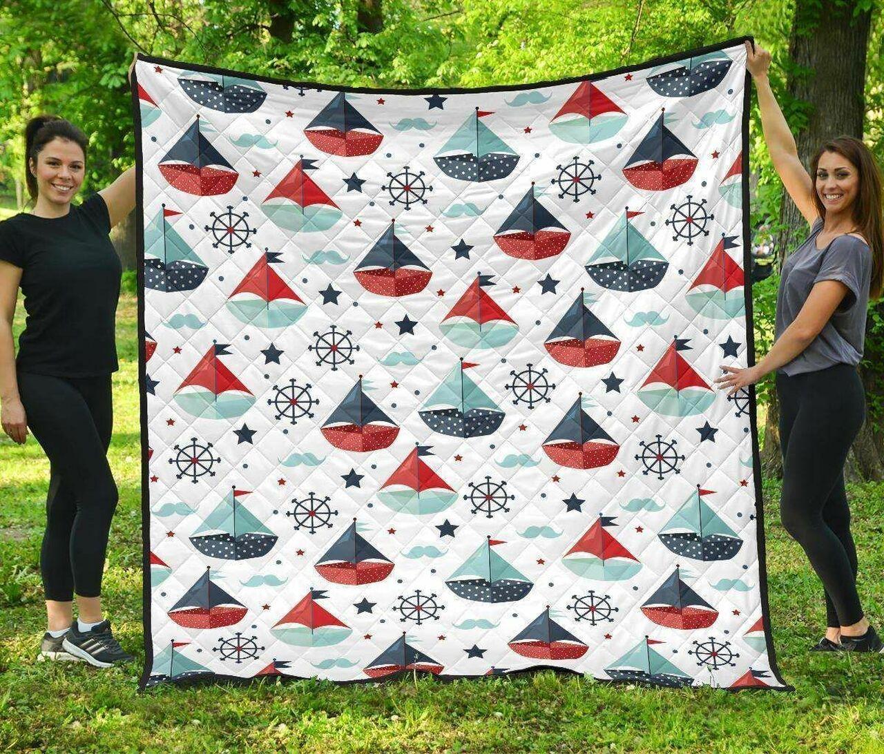 Cute Color Paper Sailboat Pattern DHCDHC DT1910 Quilt Blanket and Home Decor
