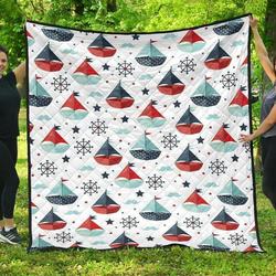 Cute Color Paper Sailboat Pattern DHCDHC DT1910 Quilt Blanket and Home Decor