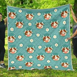Cute Cow And Daisy Flower Cl17100218Mdq Quilt Blanket and Home Decor