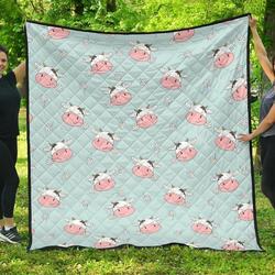 Cute Cow Flower Pattern DHCDHC DT1910 Quilt Blanket and Home Decor