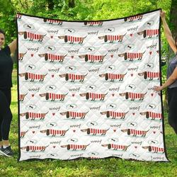 Cute Dachshund Bone Pattern DHCDHC DT1910 Quilt Blanket and Home Decor
