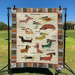 Cute Dachshund DHCKL0909 Quilt Blanket and Home Decor