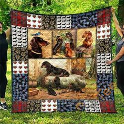Cute Dachshund Pets Dog Blanket TH1807 Quilt and Home Decor