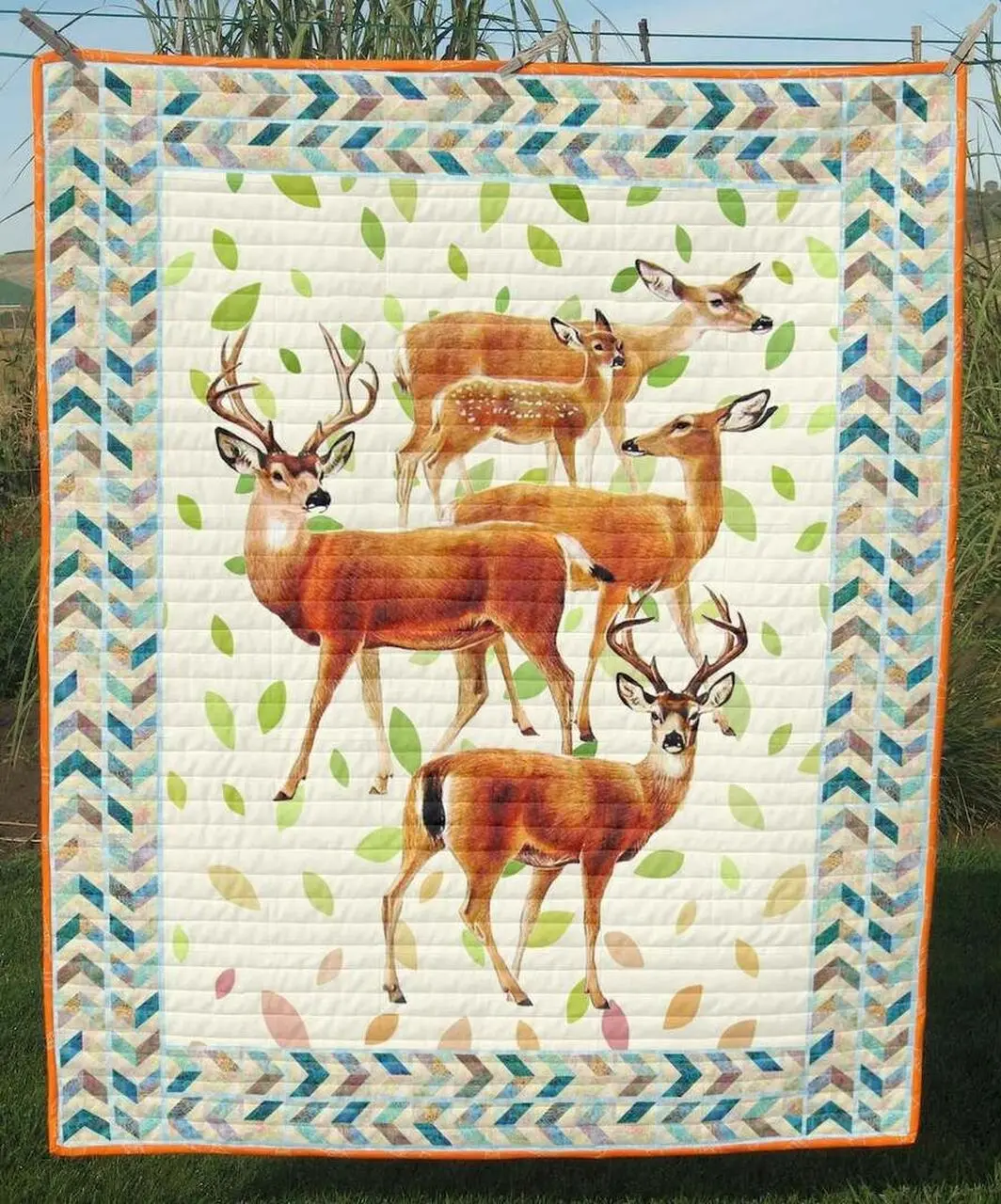 Cute Deer Clt140616 Quilt Blanket and Home Decor