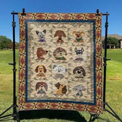 Cute Dog Pattern DHCCNA0909 Quilt Blanket and Home Decor