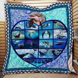 Cute Dolphin Quilt Kp and Home Decor