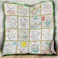 Cute Elephant Quilt M0608-6  Quilt and Home Decor