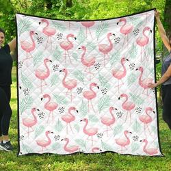 Cute Flamingo Pattern DHCDHC DT1910 Quilt Blanket and Home Decor