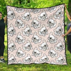 Cute French Bulldog Pattern DHCDHC DT1910 Quilt Blanket and Home Decor