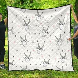 Cute Goat Design Pattern DHCDHC DT1910 Quilt Blanket and Home Decor