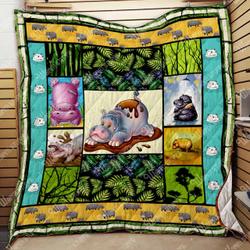 Cute Hippo Quilt and Home Decor