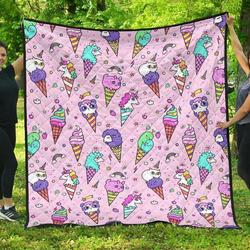 Cute Ice Cream Cone Animal Pattern DHCDHC DT1910 Quilt Blanket and Home Decor