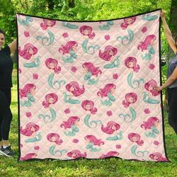 Cute Little Mermaid Pattern DHCDHC DT1910 Quilt Blanket and Home Decor