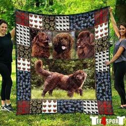 Cute Newfie Pets Dog Blanket Th1807 Quilt and Home Decor