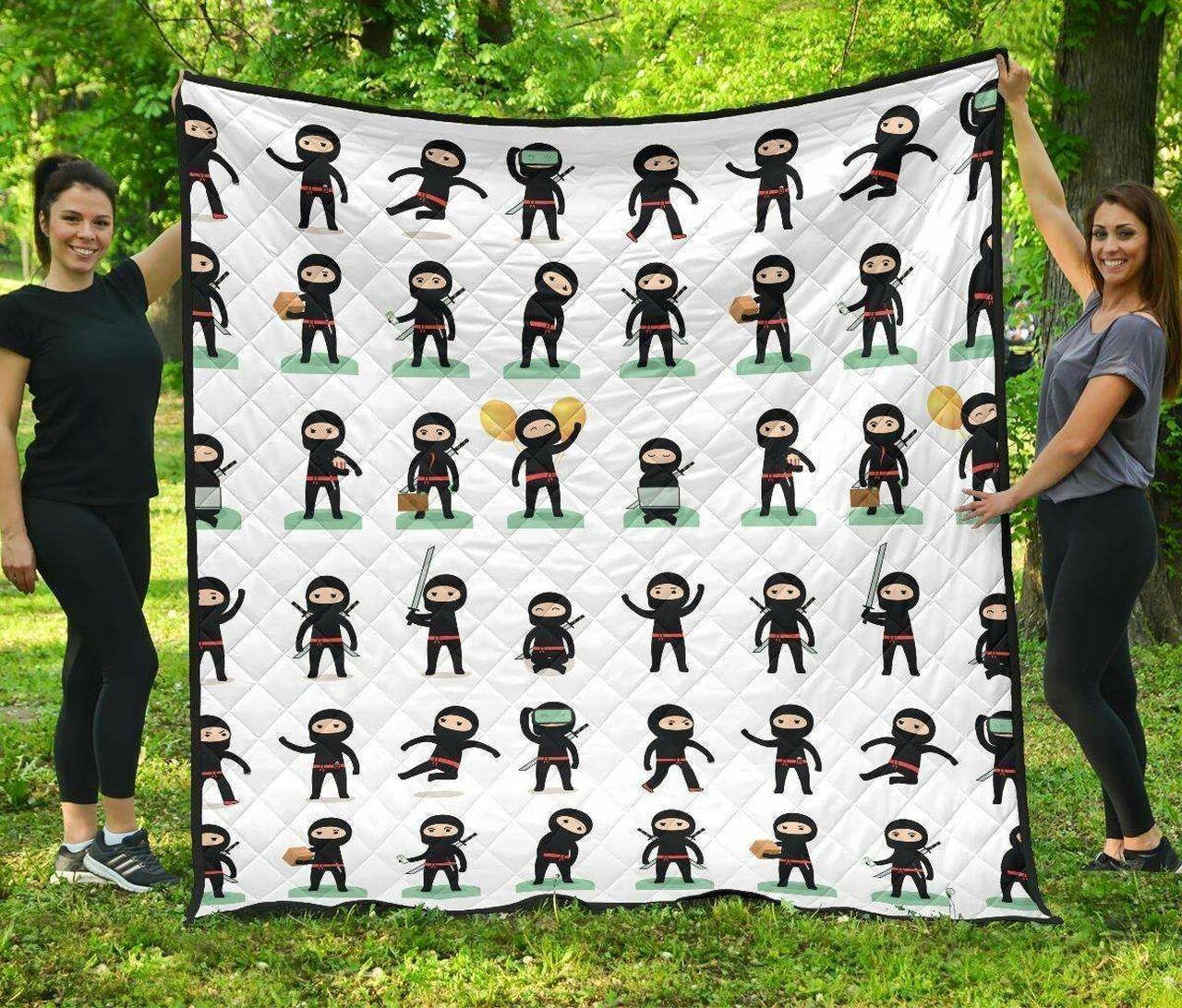 Cute Ninja Katana Sword Pattern DHCDHC DT1910 Quilt Blanket and Home Decor